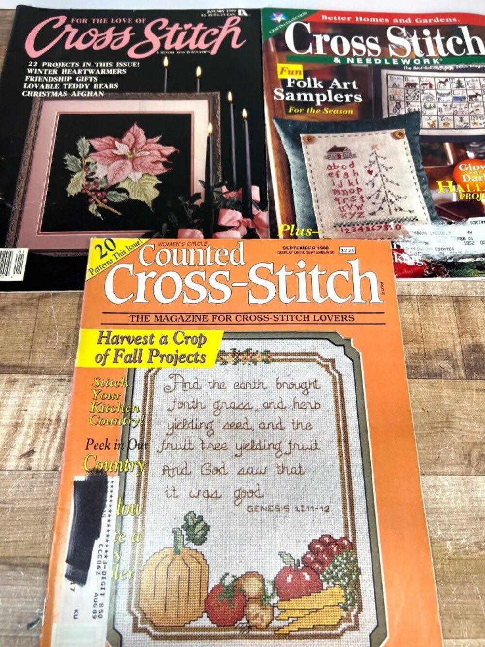 3 Vintage Cross-Stitch Magazines Patterns For Holidays Seasons